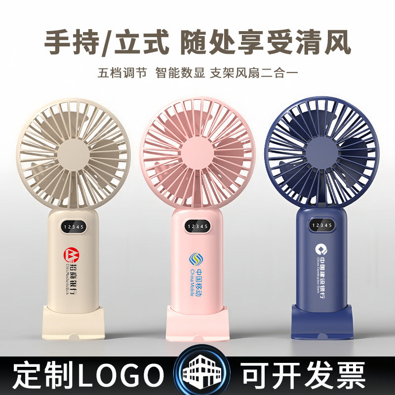 Portable USB Rechargeable Handheld Mini Fan with Desk Stand and Clip
