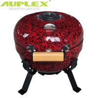 AUPLEX 12-Inch Mini Ceramic Kamado Grill Portable Outdoor BBQ Backpack Stove