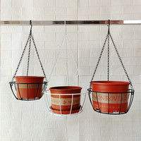 Minimalist Iron Art Hanging Planter Basket for Succulents and Greenery