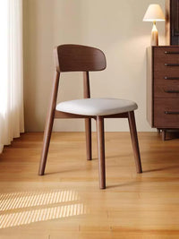 Nordic Solid Wood Dining Chair with Upholstered Backrest for Home and Restaurant