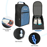 Golf Shoe Bag Nylon Zipper Closure Breathable Mesh Portable Sports Footwear Carrier
