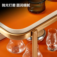 Stainless Steel Rolling Bar Cart with Storage for Home, Kitchen, or Living Room - Rose Gold Finish