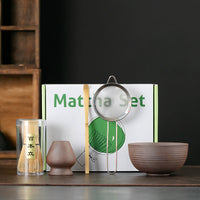 Japanese Ceramic Matcha Tea Set with Whisk and Bowl, Gradient Blue Green or White