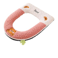 Toilet Seat Cover, Warm Embroidered Zip-Up with Handle, Soft Luxury Toilet Seat Cushion