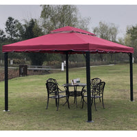Outdoor Roman Canopy Gazebo with Side Curtains for Patio Garden Events