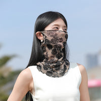 Versatile Nylon Mesh Neck Gaiter Scarf with Ear Loops for Summer
