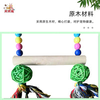 Parrot Bird Chew Toy with Swing, Rattan Balls, and Hanging Rings for Training and Entertainment