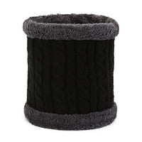 Unisex Winter Fleece Lined Knit Neck Warmer Scarf for Outdoor Cycling