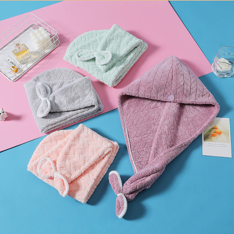 Thickened Coral Fleece Hair Drying Towel Wrap for Women, Super Absorbent Quick Dry Turban