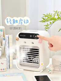 Portable USB Mini Air Cooler Fan with Humidifier for Desktop Car Dormitory