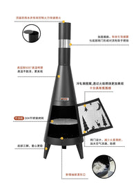 Outdoor Wood Burning Fire Pit Stove for Patio Garden Heating and Bonfires
