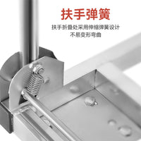 Stainless Steel Platform Cart with Folding Handle, Heavy-Duty Mute Trolley for Goods Transport