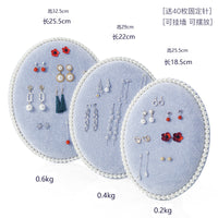 Oval Pearl Board Earring Holder Wall Mounted Jewelry Organizer for Necklaces and Studs