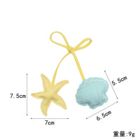 Starfish and Shell Embroidered Leather Keychain Bag Charm