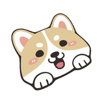 Cartoon Corgi Welcome Home Crystal Velvet Pet Mat for Cat Litter Box, Non-Slip Absorbent & Stain-Resistant