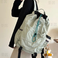 Lightweight Drawstring Backpack for Badminton and Tennis Rackets, Large Capacity Sports Travel Bag for Men and Women