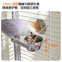 Stainless Steel & Acrylic Hanging Bird Feeder for Parrots, Peonies, and Cockatiels