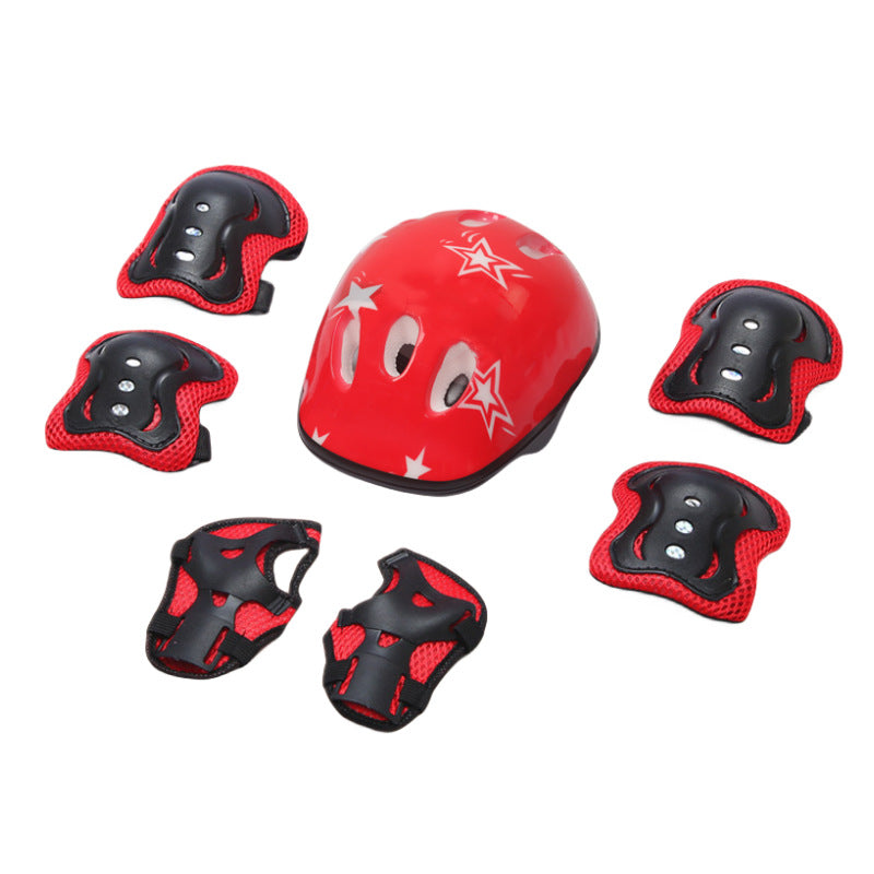 Kids' 7-Piece Protective Gear Set with Helmet, Knee & Elbow Pads for Skating & Cycling