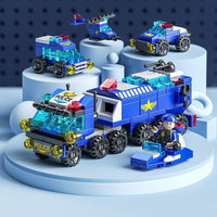 Compatible Tank Police Car Building Blocks Small Particle Assembly Vehicle Educational Toy Gift