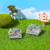 Miniature Chinese Courtyard House Resin Model for Micro Landscape Decor