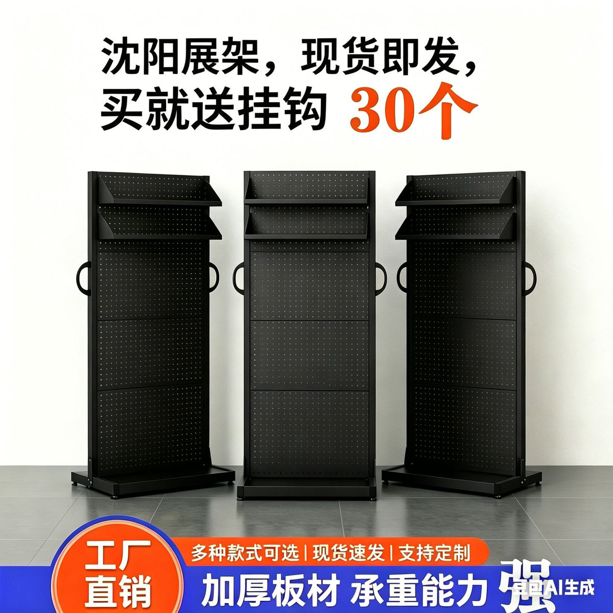 Perforated Metal Tool Rack for Workshop and Garage Storage
