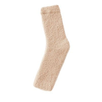 Women's Winter Coral Fleece Knee-High Socks for Home Wear, Thickened Warm Floor Socks