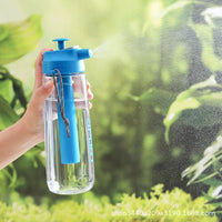 Large Capacity Gradient Frosted Spray Water Bottle with Straw for Outdoor Hydration