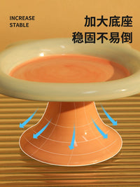 Ceramic Cat Bowl Set with Raised Stand for Food and Water, Anti-Vomit Pet Feeder Dish