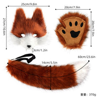 Halloween Wolf Fang Mask & Tail Set for Cosplay Parties