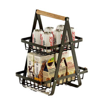 Carbon Steel 2/3-Tier Fruit Vegetable Basket Kitchen Storage Organizer