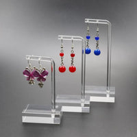 Acrylic Earring Display Stand Jewelry Organizer for Studs, Dangles, and Silver/Jade Ornaments