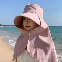 Women's Summer UV Protection Sun Hat with Neck Flap and Wide Brim for Outdoor Cycling
