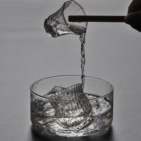Hammered Glass Tea Wash Basin with Lid, Multi-functional Water Bowl for Tea Ceremony, Fruit, Salad