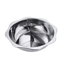 Extra Thick Stainless Steel Octagonal Hot Pot with Dividers for Induction Cooktops
