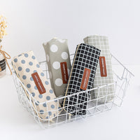 Minimalist Geometric Pattern Pencil Case for Students, Customizable Storage Pouch