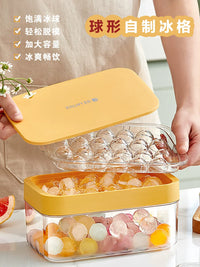 Sherry Silicone Sphere Ice Cube Mold with Storage Box and Scoop, Food-Grade Ice Ball Maker for Home Bar