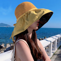 Women's Summer Wide Brim Sun Hat Breathable Beach Fisherman Cap