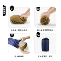 Portable Memory Foam Camping Pillow for Travel and Neck Support