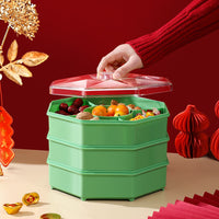 Petal-Shaped Divided Snack Serving Platter with Lid for Home Living Room