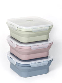 Collapsible Silicone Lunch Box - Food Grade, Microwave Safe, Portable Meal Prep Container