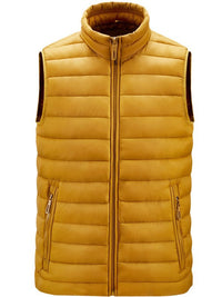 Men's Lightweight Quilted Vest with Zipper Pockets for Autumn/Winter