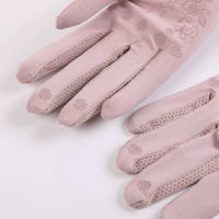 Women's Summer Ice Silk UV Protection Driving Cycling Sunscreen Gloves with Touchscreen