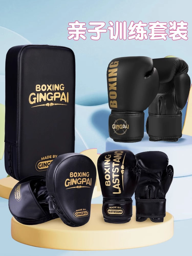 Kids & Adult Boxing Gloves Set with Focus Mitts & Kick Pads for Muay Thai Training