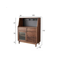 Nordic Black Walnut Sideboard Cabinet Modern Minimalist Storage Unit for Living Room