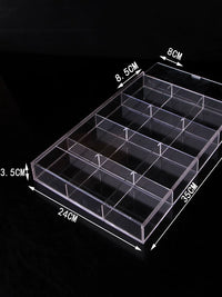 Clear Acrylic Multi-Grid Jewelry Organizer Box with Lid for Beads Bracelets