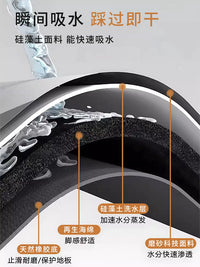 Cartoon L-Shaped Diatomaceous Earth Bath Mat for Bathroom Entrance and Vanity, Non-Slip, Quick-Drying, Super Absorbent