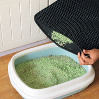 Cat Litter Mat, Double Layer Honeycomb Design, Traps Litter, Easy Clean, Anti-Tracking Pad for Litter Box