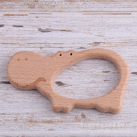 Beech Wood Animal Teether for Babies and Toddlers, Chewing Toy and Decorative Accessory