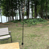 Portable Camping Lantern Stand with Hooks for Outdoor Activities