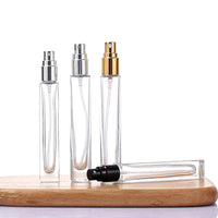 10ml Portable Square/Round Glass Perfume Atomizer Bottle with Press Spray